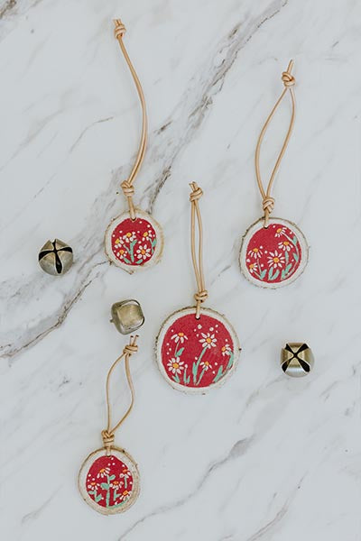 Wood Ornaments - Reds