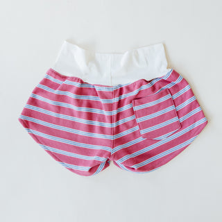 Pau Hana Shorts - Pink, Blue and White Stripe