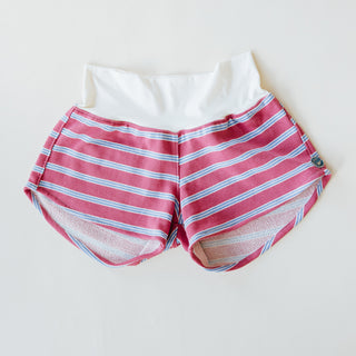 Pau Hana Shorts - Pink, Blue and White Stripe