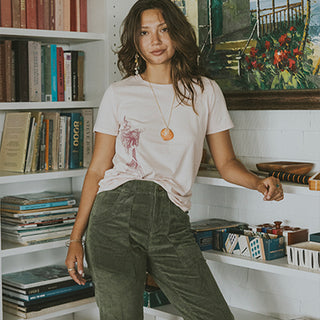 Retro Pocket Pants - Olive Corduroy