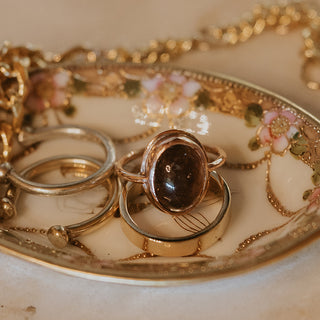 A Tourmaline Gemstone Bezel set in a 14K Rose Gold Ring