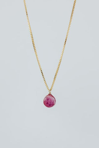Single Stone Necklace - Ruby XL