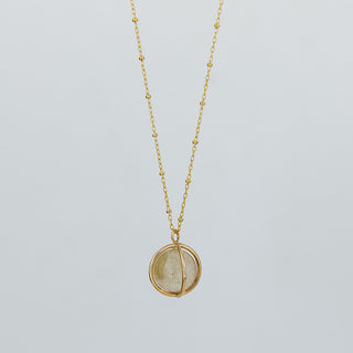 Crystal Sphere Necklace - Rutilated Quartz