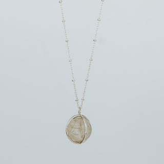 Crystal Sphere Necklace - Rutilated Quartz