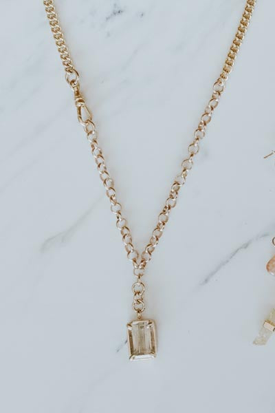 Rutilated Quartz FOB Necklace