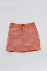 Wings Hawaii Retro Pocket A-Line Mini Skirt in Coral Corduroy thumbnail