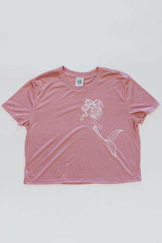 Unbound Mermaid Cropped Tee - Mauve