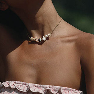 Shell Lei Choker - Tahitian Pearl