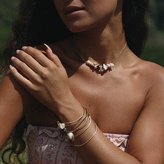 Shell Lei Choker - Tahitian Pearl