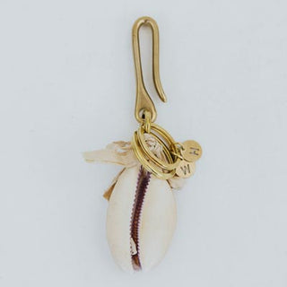Fishermans Hook, Shell & Silk Keychain
