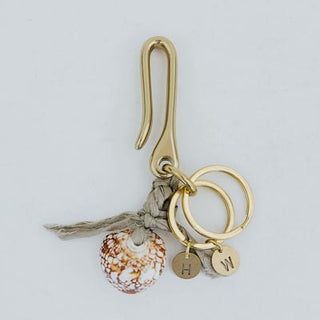 Fishermans Hook, Shell & Silk Keychain
