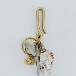 Fishermans Hook, Shell & Silk Keychain