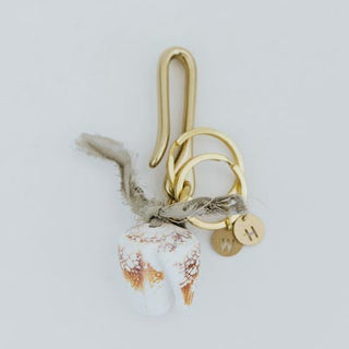 Fishermans Hook, Shell & Silk Keychain