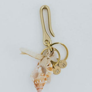 Fishermans Hook, Shell & Silk Keychain