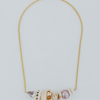 Shell Lei Choker - Pink Freshwater Pearl 1