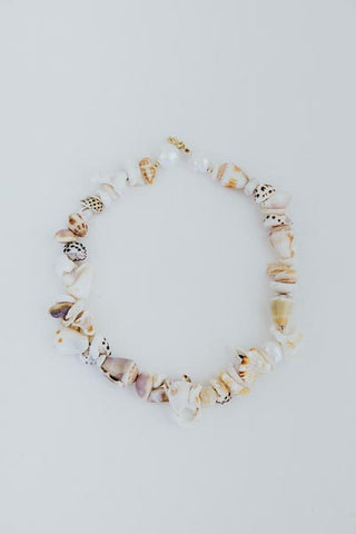 Shell Pile Necklace - White Pearl