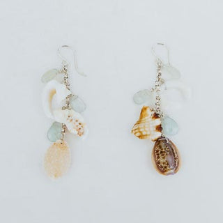 Shell Pile Earrings | Aquamarine + Shells | SS