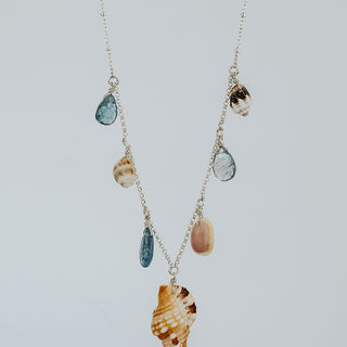 Shell Pile Necklace - Aquamarine