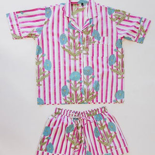 Block Print Pajama Sets - Short Sleeve