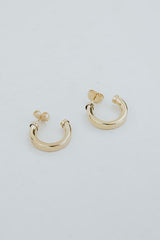 Wings Hawaii hollow hoop studs in gold-fill, small  thumbnail