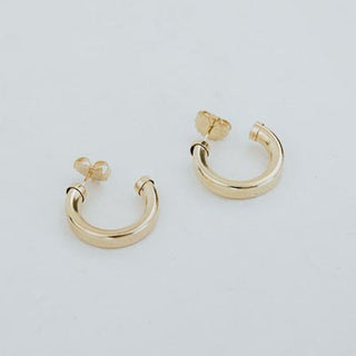 Wings Hawaii hollow hoop studs in gold-fill, small 