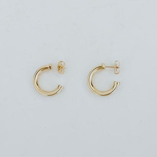 Wings Hawaii hollow hoop studs in gold-fill, small 