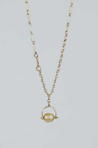 Fob Necklace - South Seas Pearl 14K