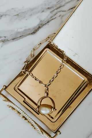 Fob Necklace - South Seas Pearl 14K