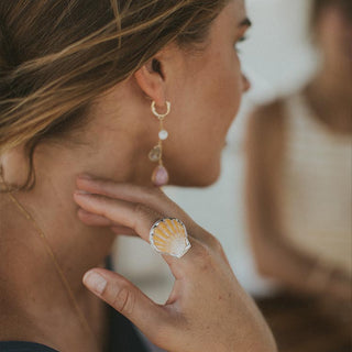 Hawaiian Sunrise Shell Sterling Silver Ring