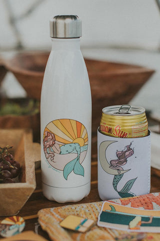 Stainless Steel Water Bottle - Sunset Mermaid