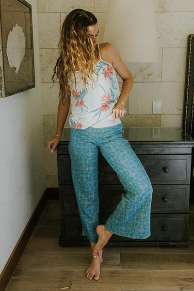 Pau Hana Pants - Quilted Ulu - Surf