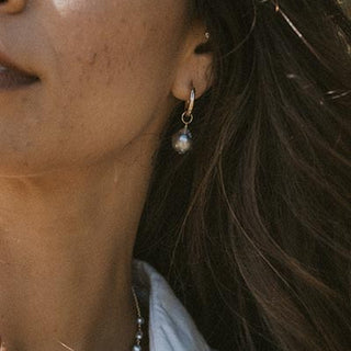 Charm Hoops - Baroque Tahitian Pearl