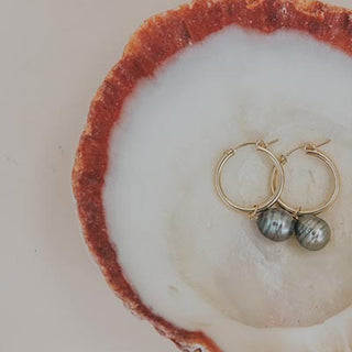Charm Hoops - Baroque Tahitian Pearl