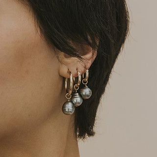 Charm Hoops - Baroque Tahitian Pearl