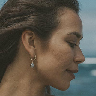 Charm Hoops - Baroque Tahitian Pearl