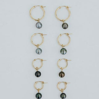 Charm Hoops - Tahitian Pearl