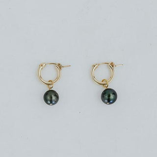 Charm Hoops - Tahitian Pearl