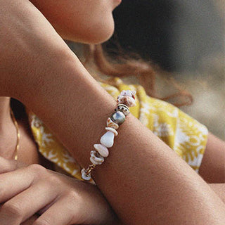 Shell Pile Bracelet - Tahitian Pearl