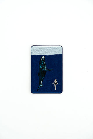 humpback whale and diver embroidered patch