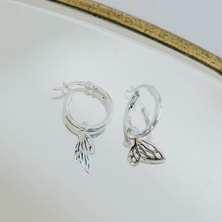 Tiny Wing Hoop Earrings