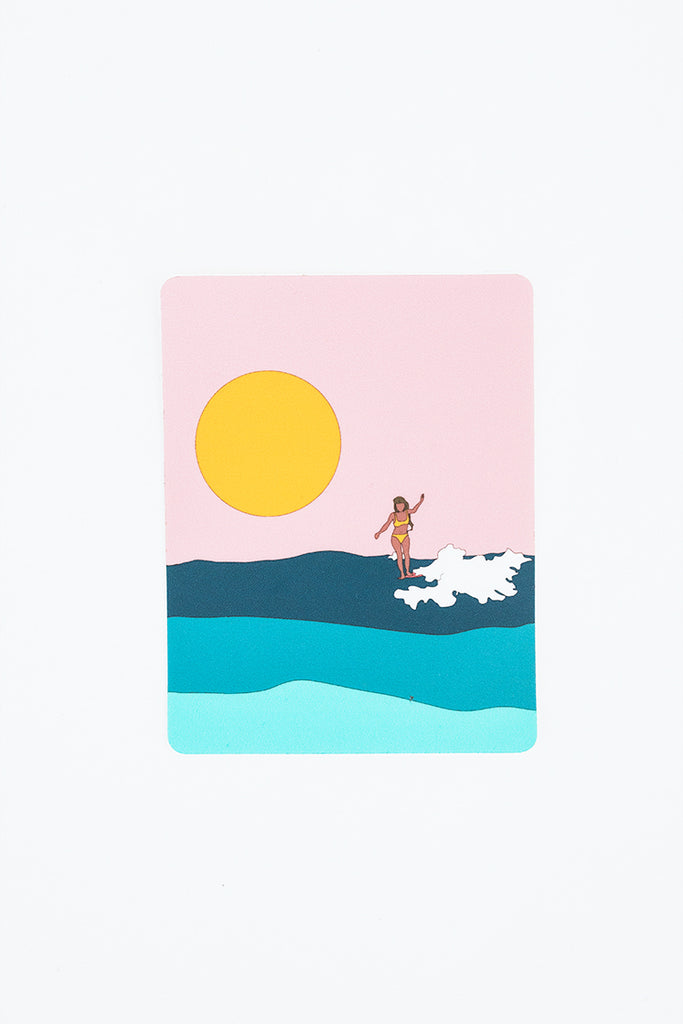 Surfer Girl Sticker - Toes on Nose