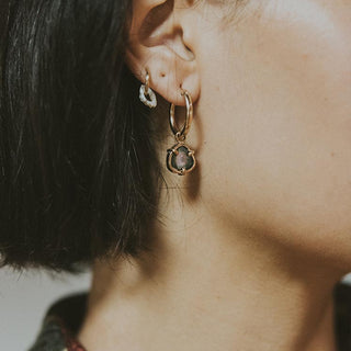 Charm Hoops - Watermelon Tourmaline