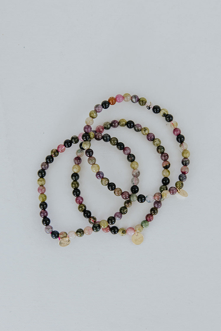 Stretchy Beaded Bracelet - Tourmaline