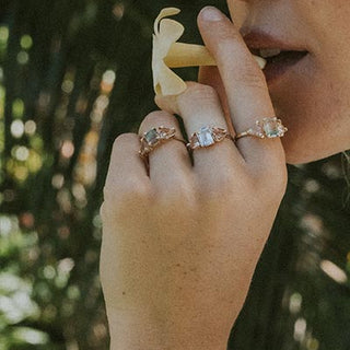 Trinity Ring - Watermelon Tourmaline + Sunstone