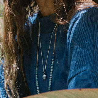 Bezel Set Necklace - Turquoise C