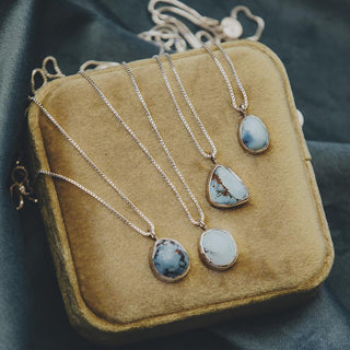 Bezel Set Necklace - Turquoise C