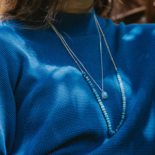 Bezel Set Necklace - Turquoise C