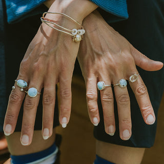 A Turquoise ring bezel set in sterling silver