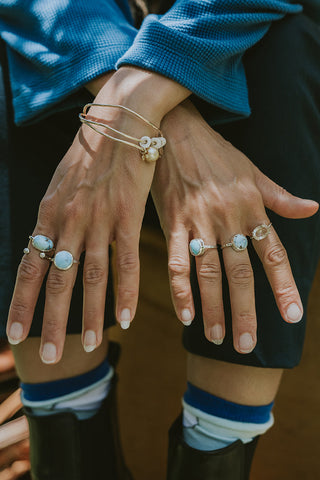 A Turquoise ring bezel set in sterling silver