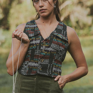 Aztec Wool Vest - Grey